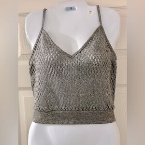 ZARA Metallic Mesh Crop Tank